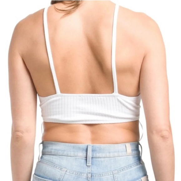 NEW! Zara White Cut Out Halter Ribbed Bodysuit - Picture 5 of 8